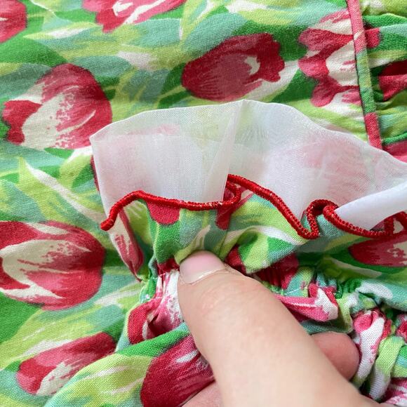 Vintage 90s Girls Tea Party Dress Baby Doll Collar Tulip Easter Dress Girl 6X - Picture 7 of 12